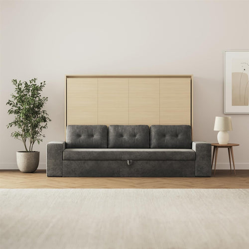 Lit escamotable SMARTBett M2 horizontal avec canapé chêne Kaiserberg/chêne Kaiserberg