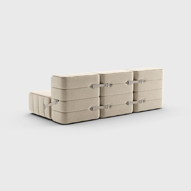 Modulares Sofa Curt – Set mit 6 Modulen: Schlafsofa, 2-Sitzer oder Doppelliege
