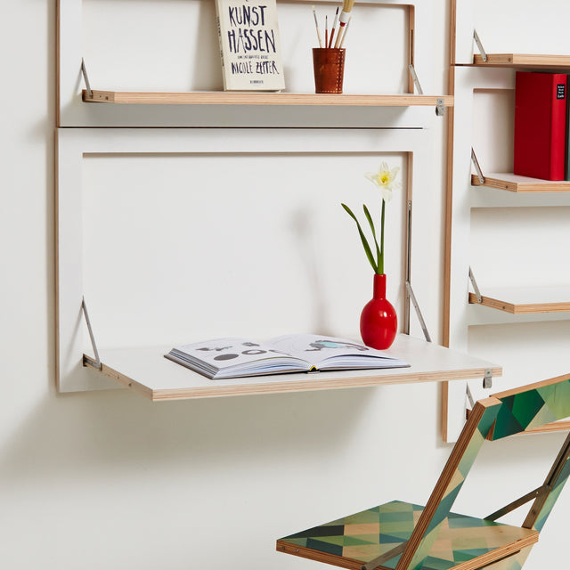 Klappbarer Wandsekretär Fläpps 80 × 50 cm – Wandschreibtisch zum Wegklappen