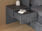 SMARTBett Schwebende Nachtkonsole Classic Anthrazit/Anthrazit Stoff