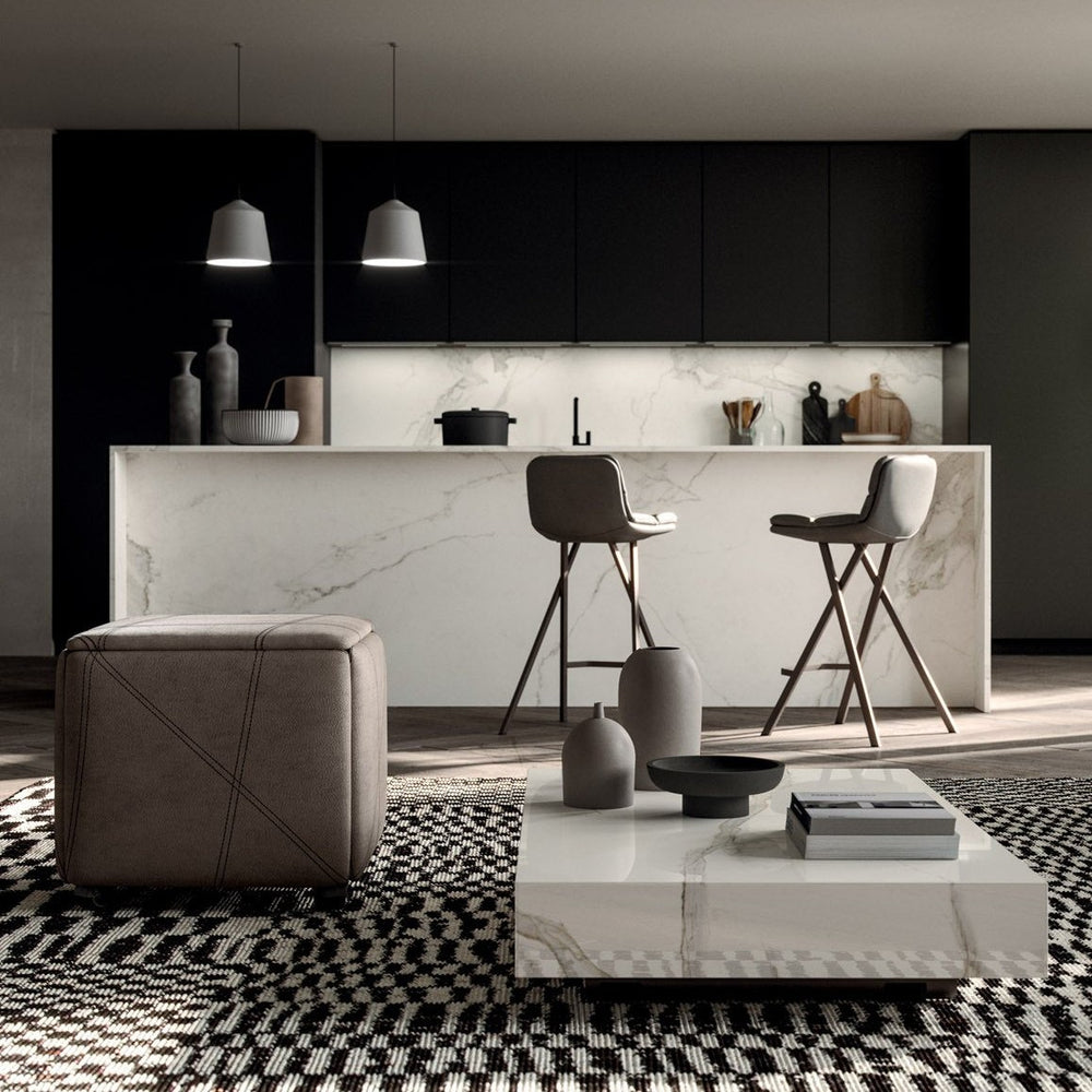 Box – Calacatta Gold glänzend (Marble Glass) · Gestell Bronze