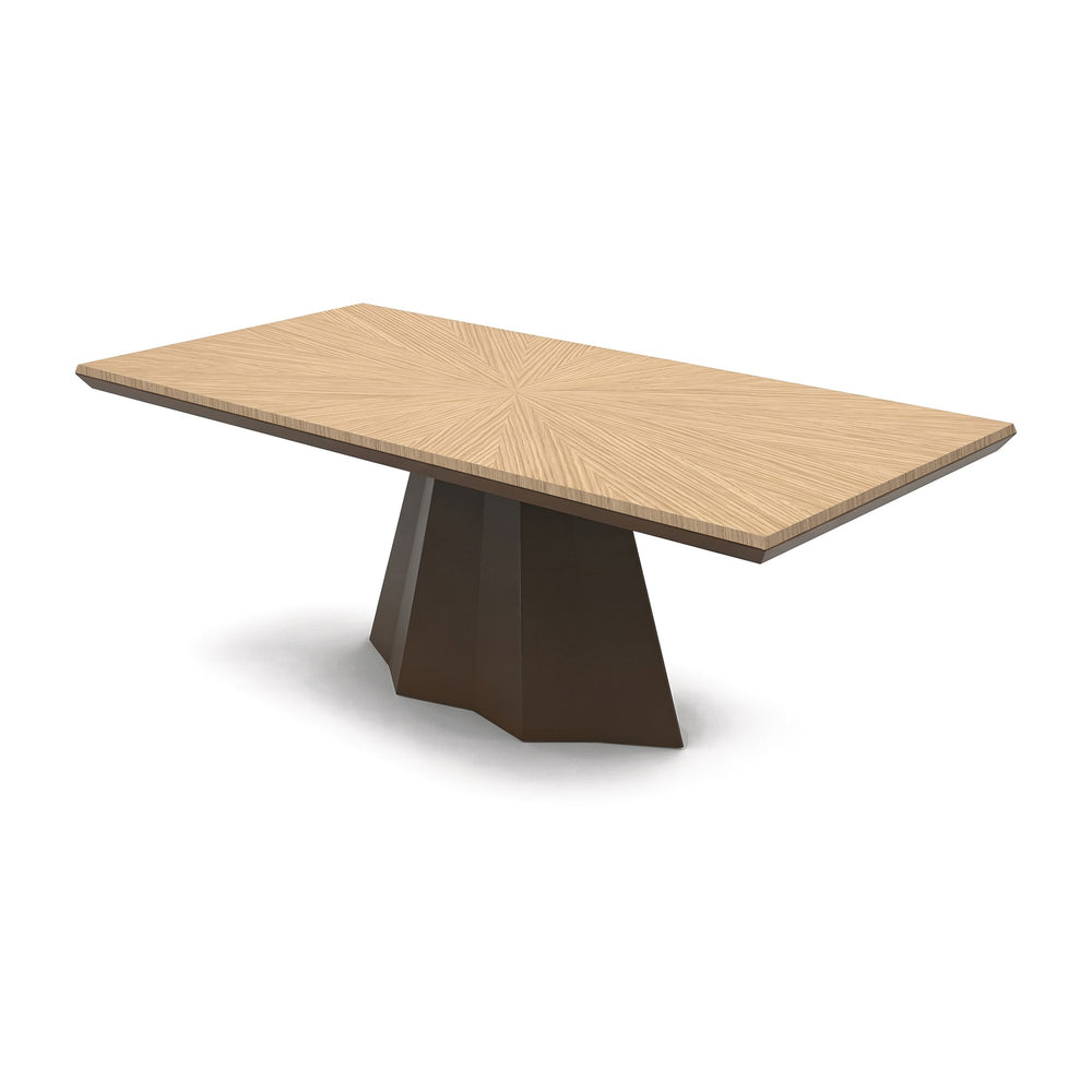 Ausziehbarer Esstisch Fan – Rovere Wild Light (PW89), Platte RDS · Fuß Bronze (MT97)