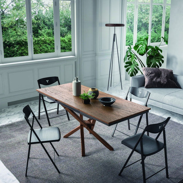 Verwandlungstisch Jolly – Couchtisch und Esstisch mit Holzgestell bis 177 cm