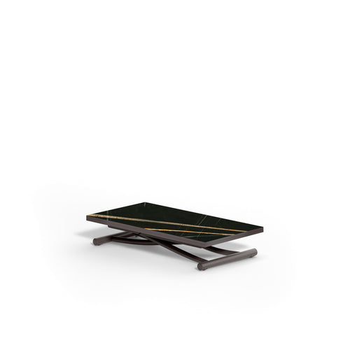 Mondial Cr als Couchtisch, Tischplatte Sahara Noir glänzend