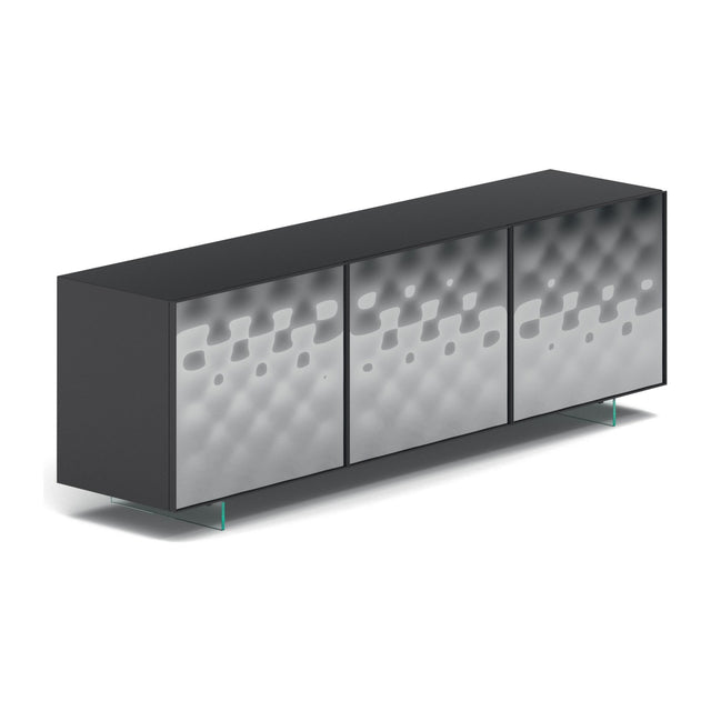 Sideboard Sarah – Türen aus gewölbtem Spiegelglas mit Aluminiumrahmen