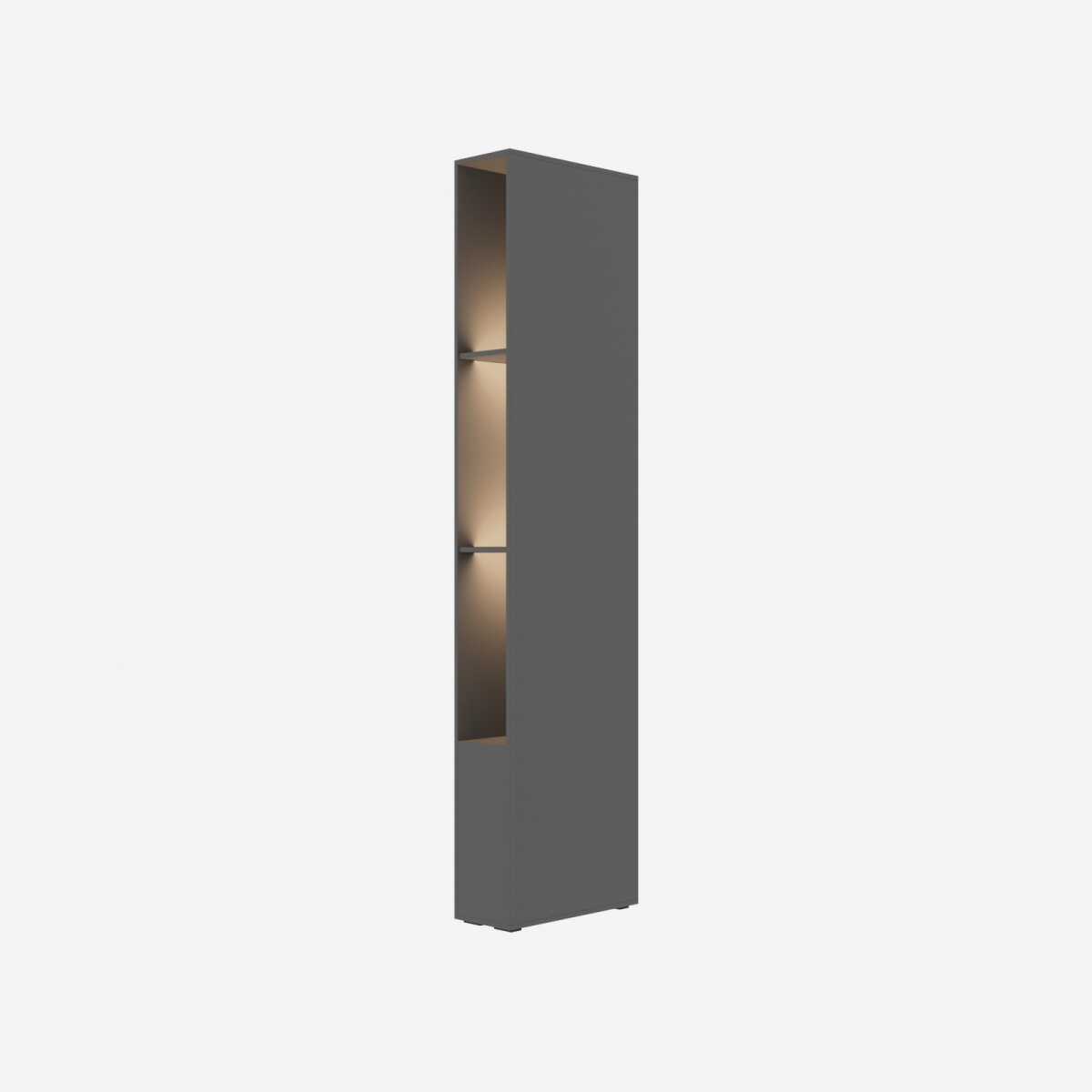 SMARTBett Schmales Regal STA.0021 M3/M2 (55 cm Tiefe) inkl. LED-Beleuchtung Anthrazit – Ansicht 2