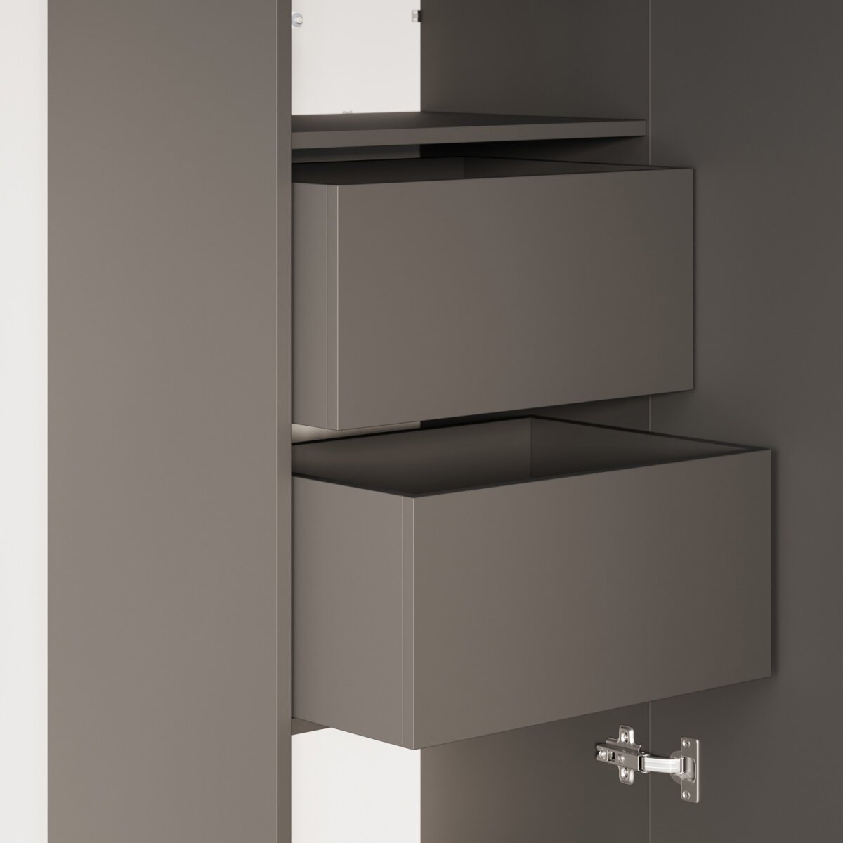 SMARTBett Schrank M1 2.0012 Anthrazit/Anthrazit Tür Standard 2x Schubladen – Ansicht 3