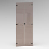 SMARTBett Schrank M2 2.0016 168,2 cm Perlgrau 2 Glastüren Hellbronze
