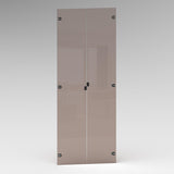 SMARTBett Schrank M2 2.0016 168,2 cm Perlgrau 2 Glastüren Hellbronze