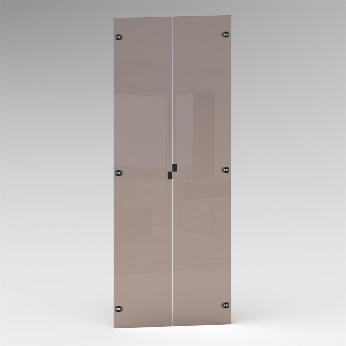SMARTBett Schrank M2 2.0016 168,2 cm Perlgrau 2 Glastüren Hellbronze – Ansicht 5