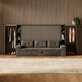 SMARTBett Schrank M2 2.0016 168,2 cm Perlgrau 2 Glastüren Hellbronze
