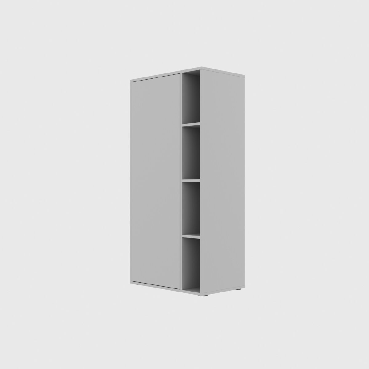 SMARTBett Schrank M2 2.0018 188,2 cm Perlgrau 1 Tür Perlgrau – Ansicht 3