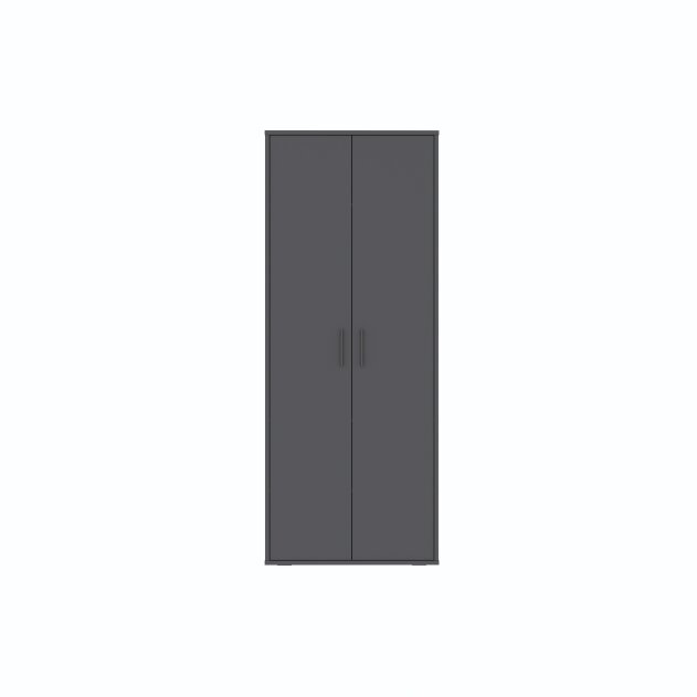 SMARTBett Schrank STA.0026 M2/M3 (55 cm Tiefe) – 2-türiger Kleiderschrank, 90 cm breit Anthrazit