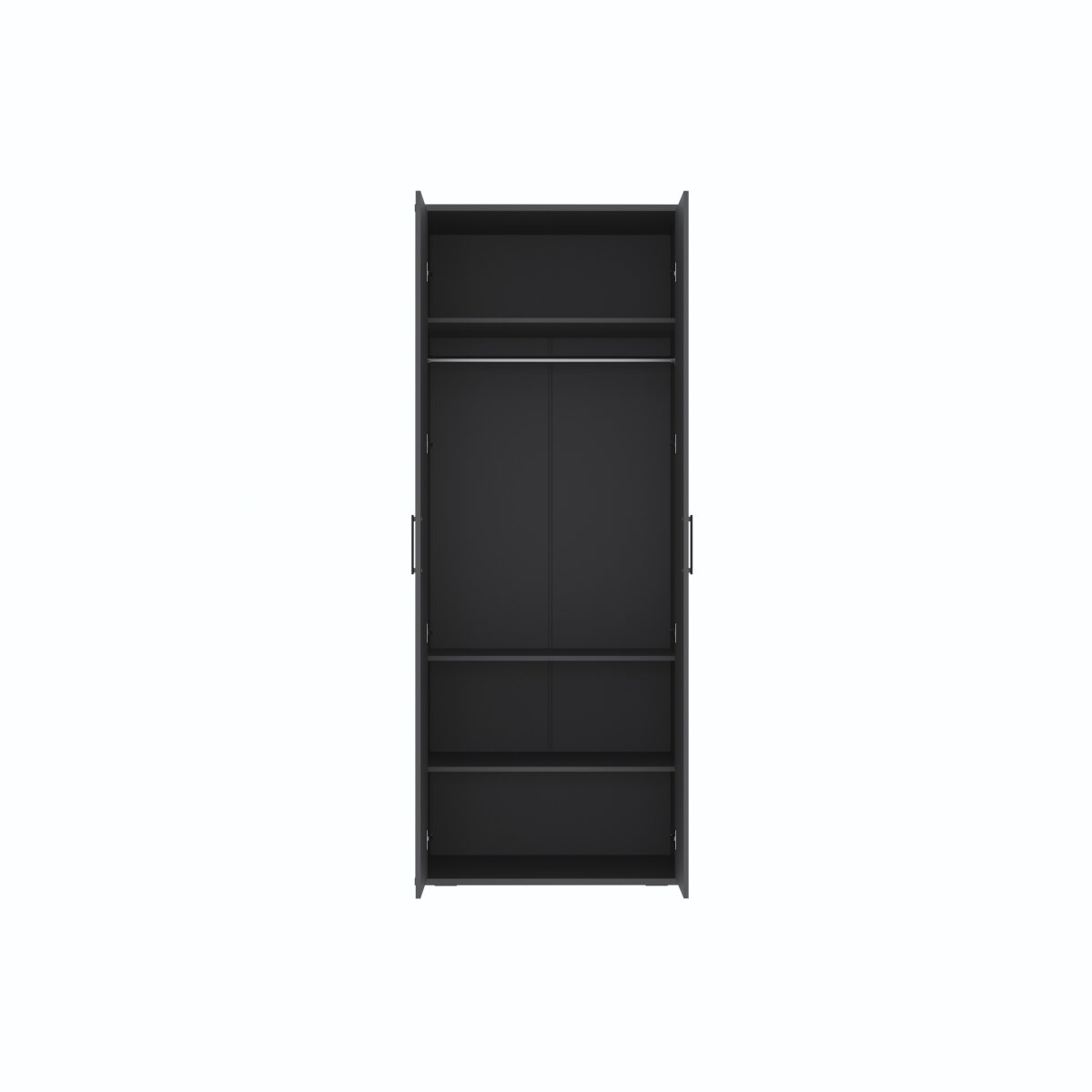 SMARTBett Schrank STA.0026 M2/M3 (55 cm Tiefe) – 2-türiger Kleiderschrank, 90 cm breit Anthrazit – Ansicht 2