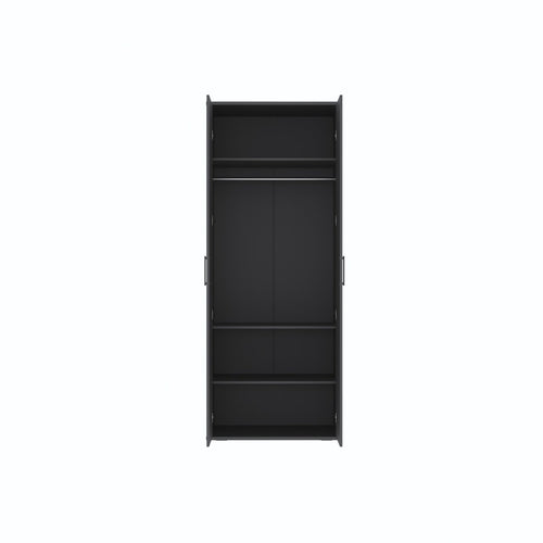 SMARTBett Schrank STA.0026 M2/M3 (55 cm Tiefe) – 2-türiger Kleiderschrank, 90 cm breit Anthrazit – Ansicht 2