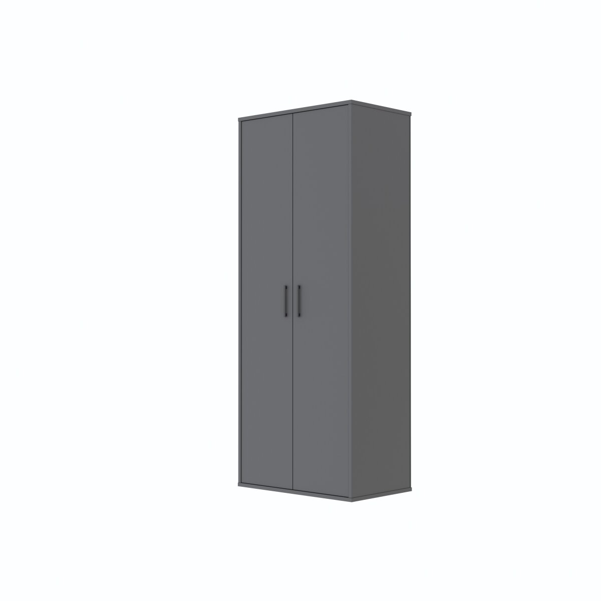 SMARTBett Schrank STA.0026 M2/M3 (55 cm Tiefe) – 2-türiger Kleiderschrank, 90 cm breit Anthrazit – Ansicht 3