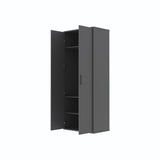 SMARTBett Schrank STA.0026 M2/M3 (55 cm Tiefe) – 2-türiger Kleiderschrank, 90 cm breit Anthrazit