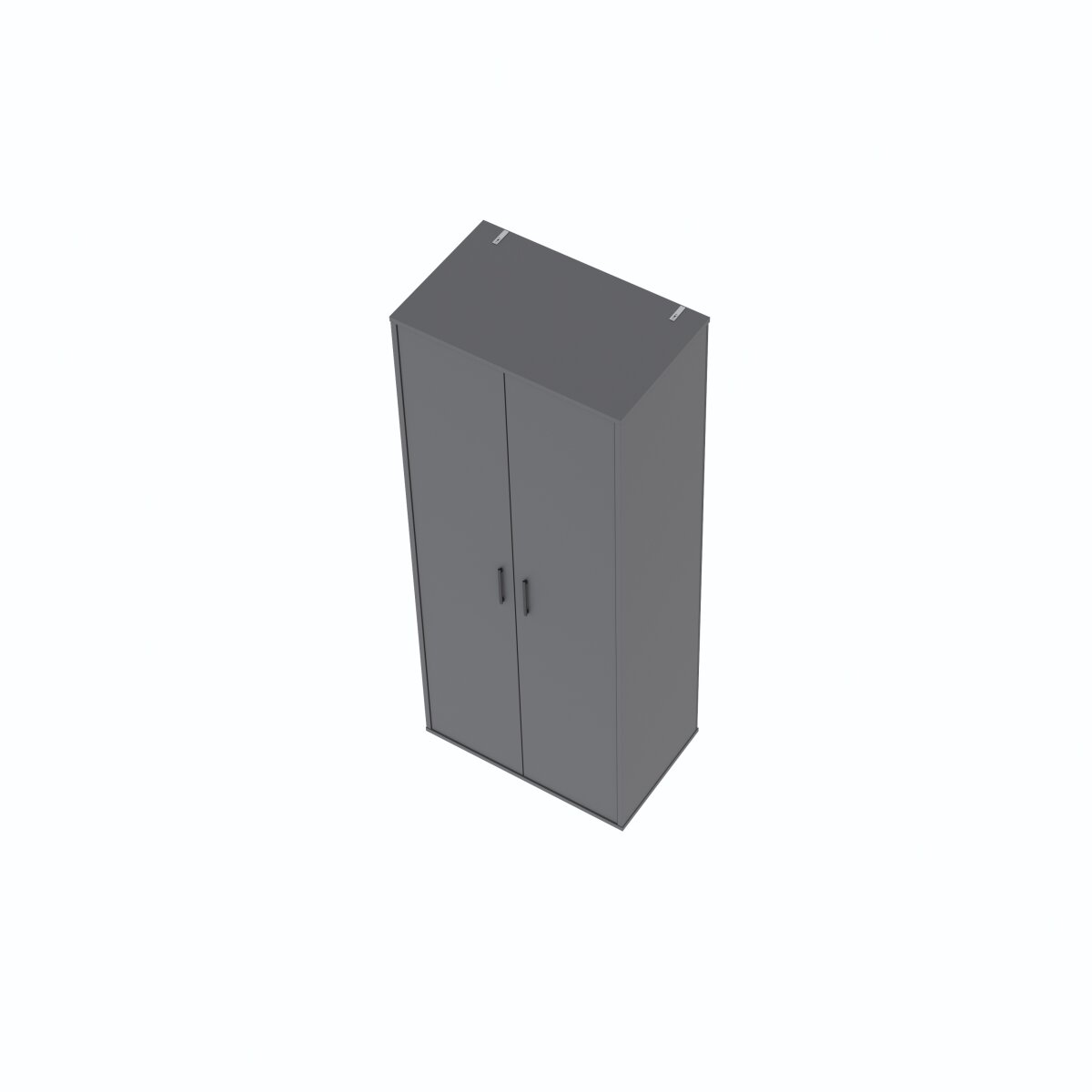 SMARTBett Schrank STA.0026 M2/M3 (55 cm Tiefe) – 2-türiger Kleiderschrank, 90 cm breit Anthrazit – Ansicht 5