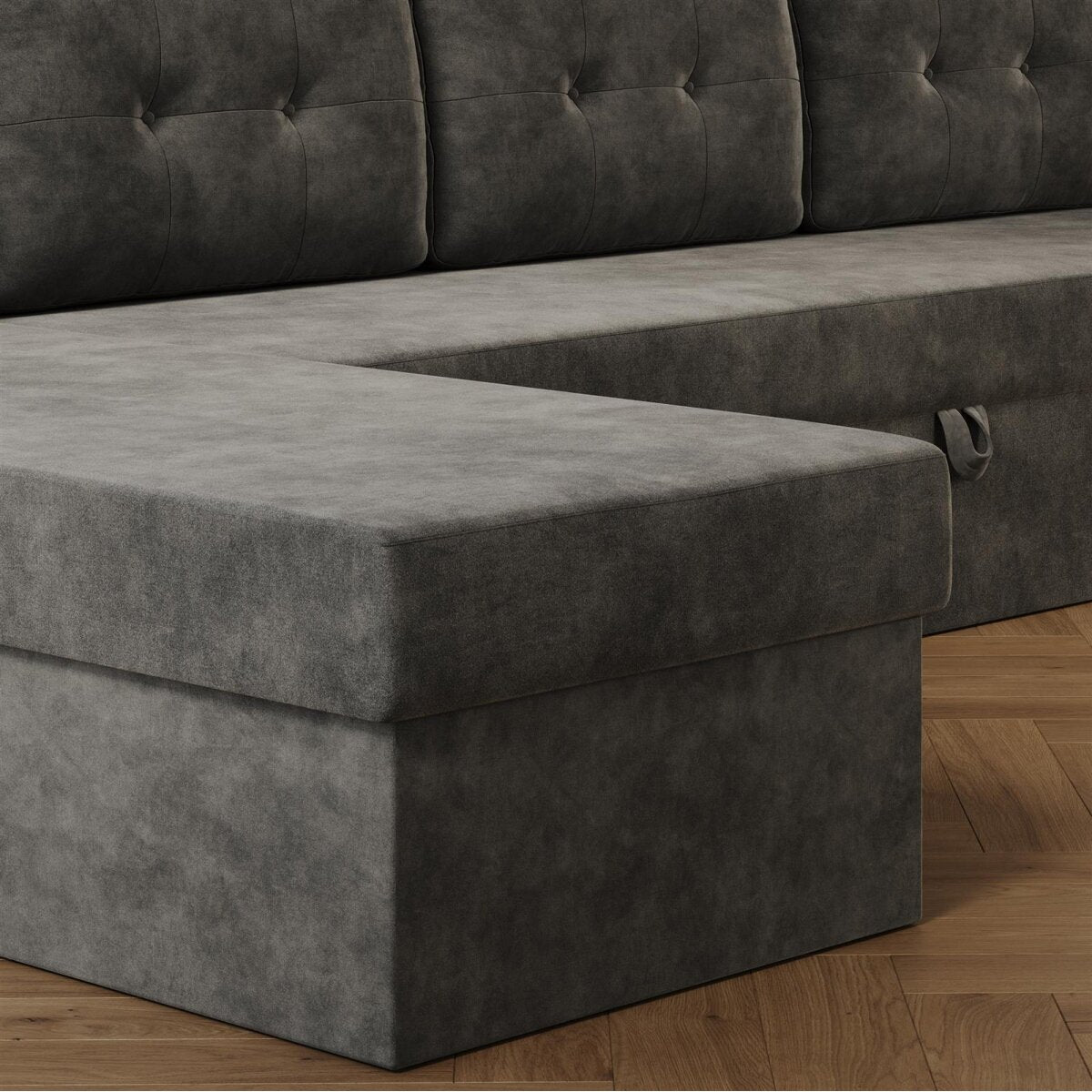 SMARTBett Schrankbett M2 Horizontal mit Ecksofa Anthrazit/Anthrazit
