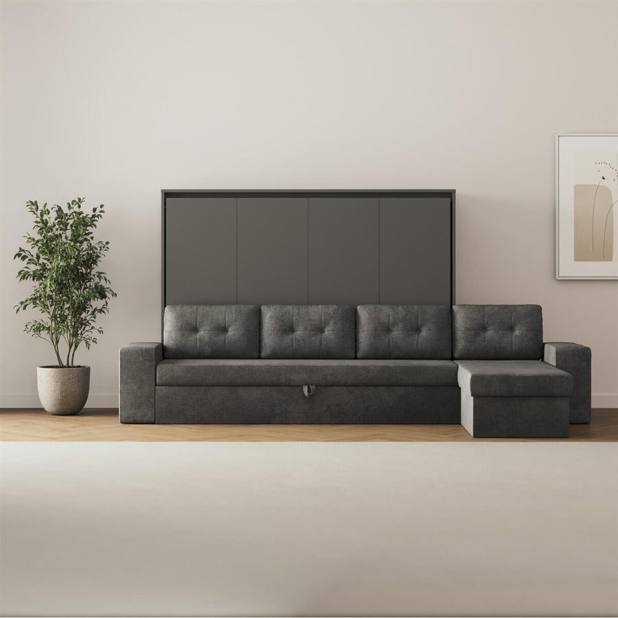SMARTBett Schrankbett M2 Horizontal mit Ecksofa