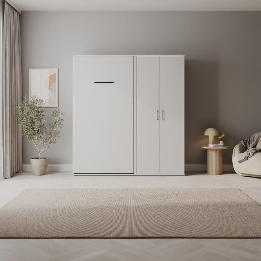 Ensemble SMARTBett lit escamotable M3 100x200 + armoire à 2 portes 90 cm (profondeur 55 cm)